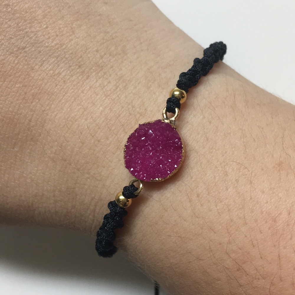 Agate Resin Stone Bracelet - Braided Boho Style